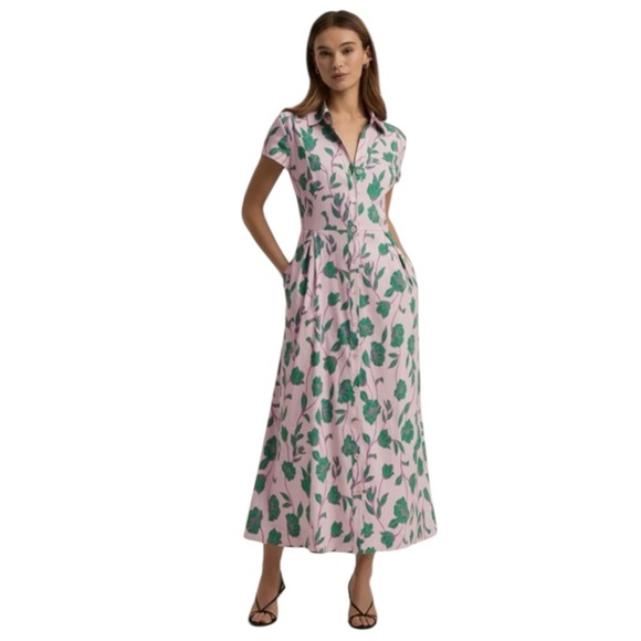 Favorite Daughter Dresses & Skirts - Favorite Daughter- Sunday Best Dress Floral Pink and Green Midi Size Medium